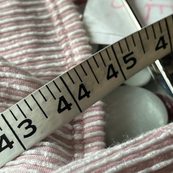 Caution To The Wind Midi Dress Size Large Pink Striped Tiered V-Neck Sleeveless - Picture 6 of 7